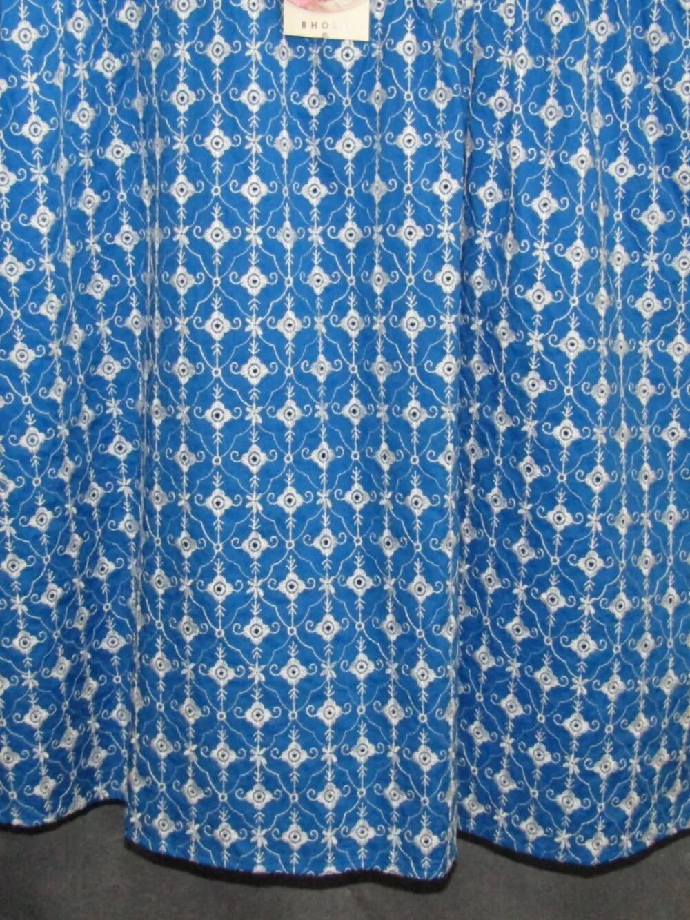 Rhode x Target Blue Eyelet Puff Sleeve Mini Dress Size L Babydoll Lined New Tag - Picture 4 of 13